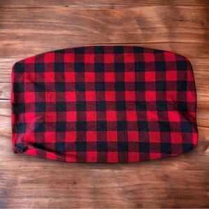Red buffalo plaid diaper changing pad cover